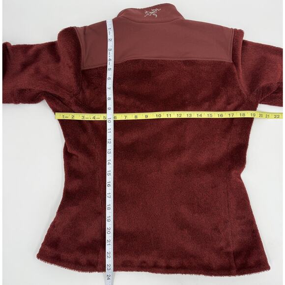 Arc'teryx Jacket Womens Medium Burgundy Fleece‎ Full Zip Outdoors Made In Canada - Picture 2 of 7